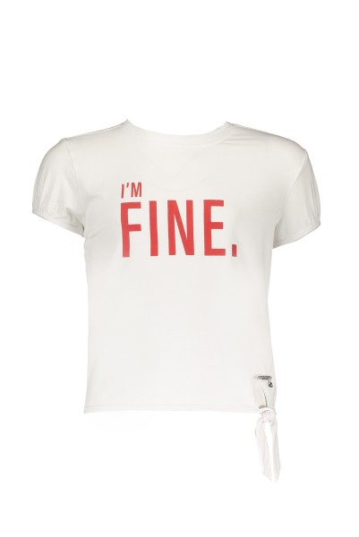 T-shirt 'FINE' knot at hem