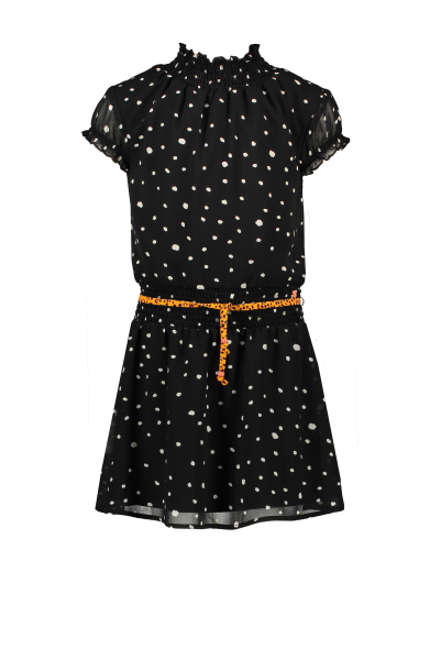 Maui capsleeved little black dress with Cheetah dots
